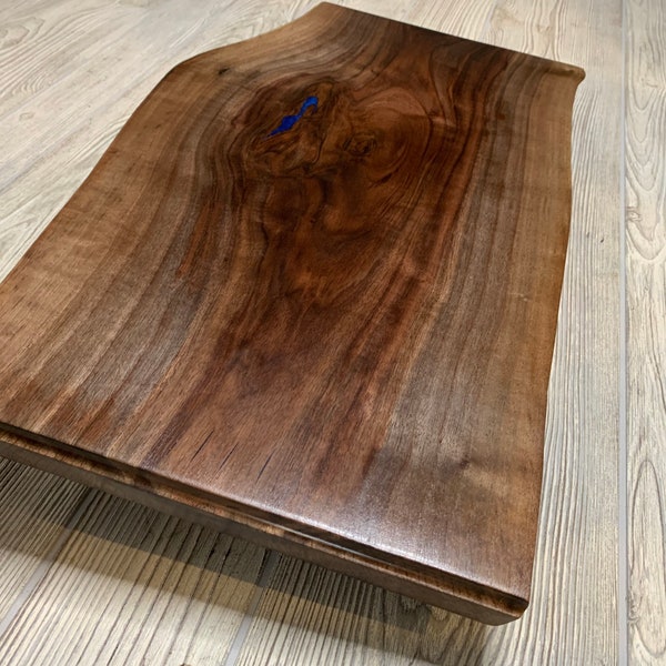 Walnut Lap Desk- Personalized- Live Edge-Laptop Stand- TV Tray- Cushioned- Customized
