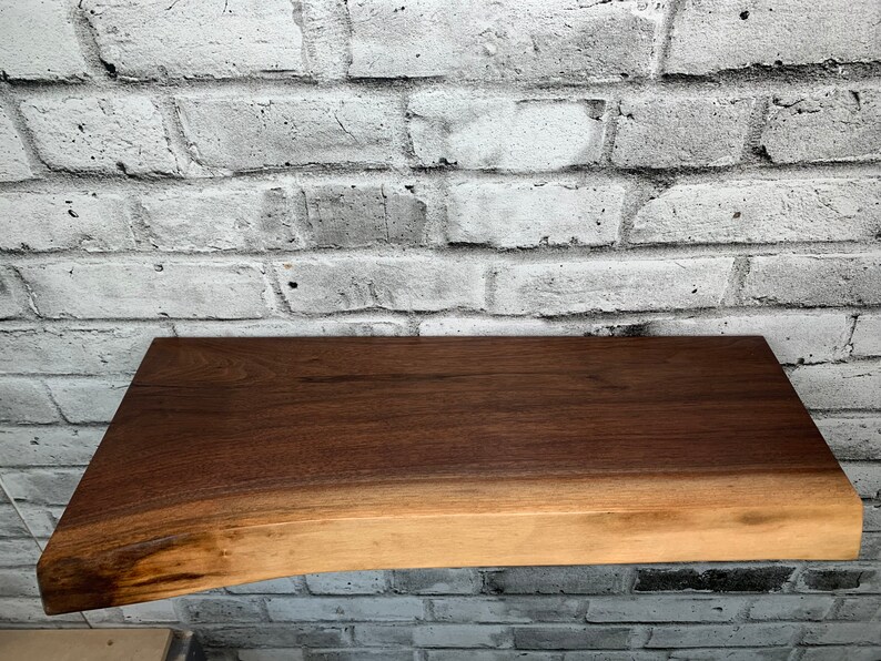Live Edge Walnut Floating Shelf Etsy