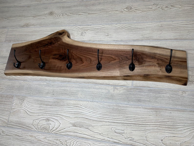 Live Edge Walnut Coat Rack Wall Mount Etsy