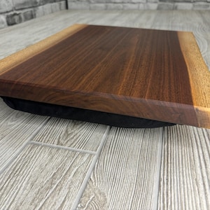 Live Edge Walnut Lap Desk: Cushioned Personalized Laptop Stand
