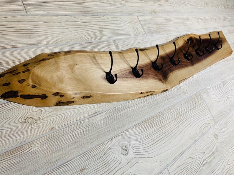 Live Edge Walnut Coat Rack Wall Mount Etsy