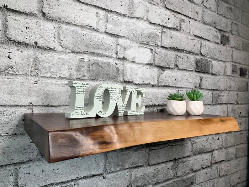 Live Edge Walnut Floating Shelf Etsy