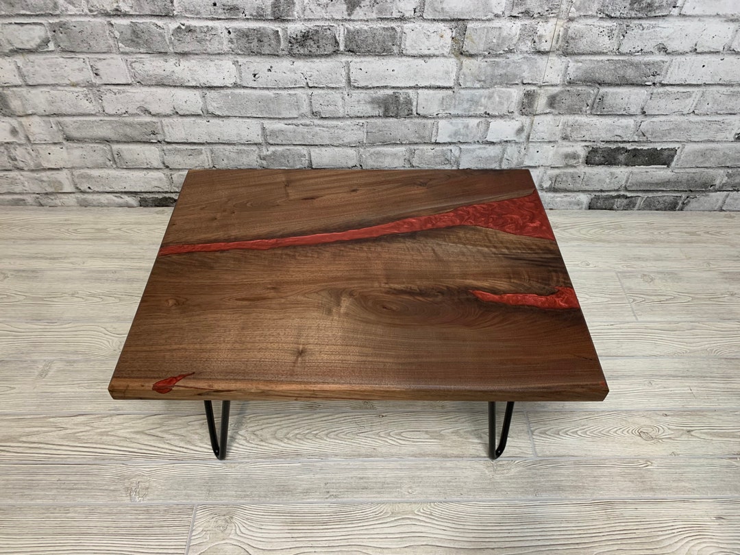 Live Edge Walnut Epoxy Coffee Table Etsy Canada