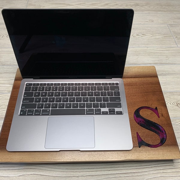 Walnut Lap Desk- Personalized- Live Edge-Laptop Stand- TV Tray- Cushioned- Customized