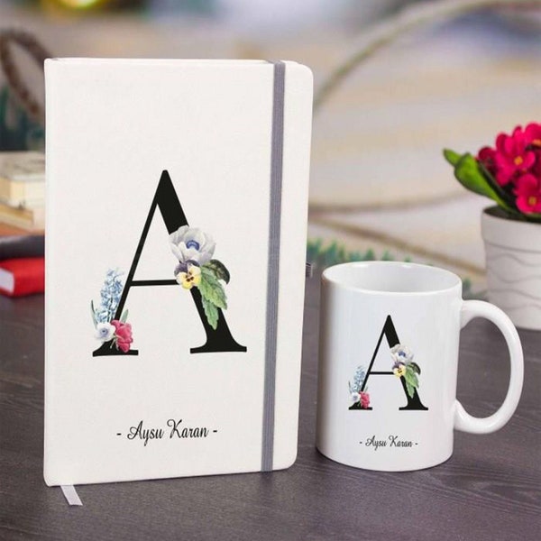 Cahiers blancs personnalisés avec tasse personnalisée, livres vierges avec coffrets cadeaux tasse, cadeaux pour auteurs, homme de lettres