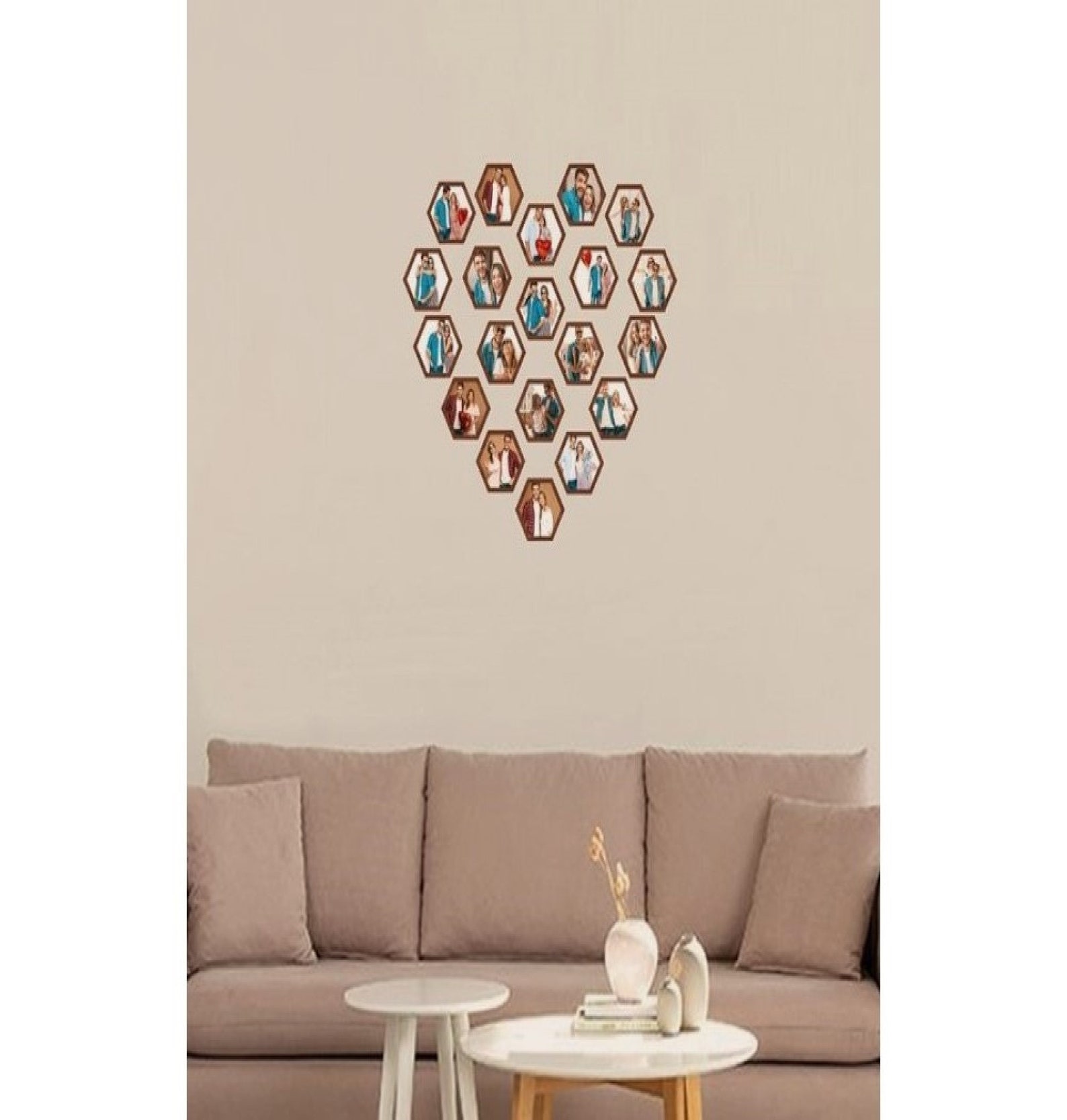 Heart Shaped Photo Collage Wall Frames 20 Picture Wall Etsy