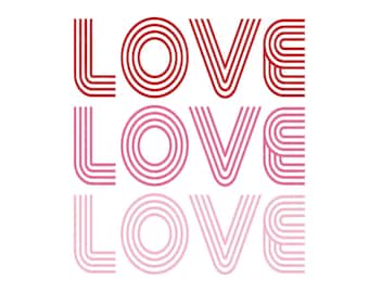 Retro Love SVG – Valentine's Day Shirt Design (Digital Download)
