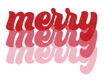 Retro Merry Christmas SVG – Trendy Font, Holiday Decor (Digital Download)