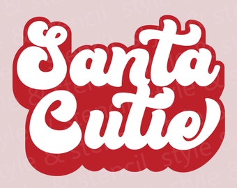 Santa Cutie SVG – Retro Christmas Design (Digital Download)