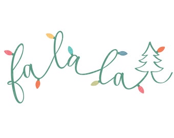 Luces navideñas Fa La La SVG – Archivo de corte para adorno navideño