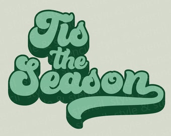 Dit is het seizoen-svg – retro-lettertype kerstontwerp (digitale download)
