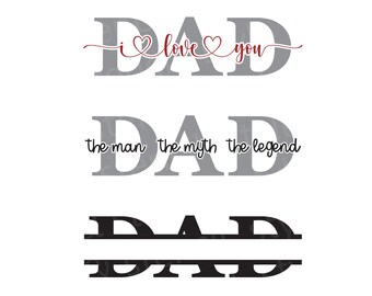 Dad SVG Bundle – Split Monogram, Father's Day Gift (Digital Download)