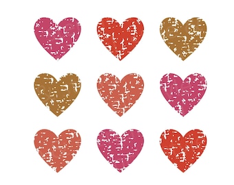 Distressed Heart SVG – Valentine's Day Clipart (Digital Download)