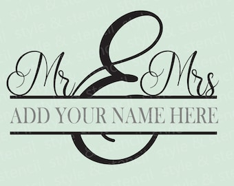 Mr and Mrs Split Monogram SVG – Wedding Sign Cut File (Digital Download)