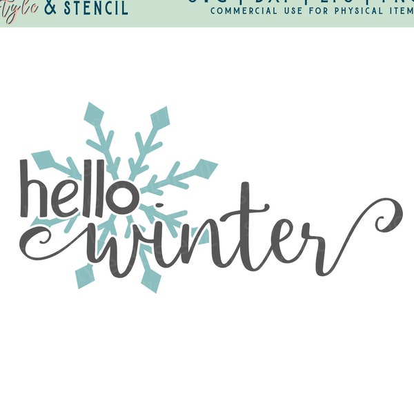 Hello Winter SVG - Winter SVG - Christmas SVG - Winter Decor - Hello Svg - Holiday Svg -  Hello Sign - Winter Shirts - Christmas Decorations