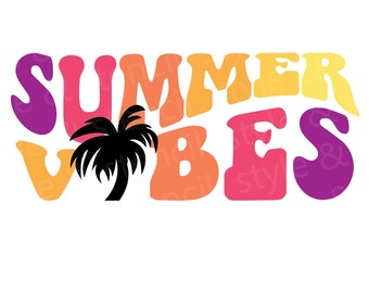 Summer Vibes SVG – Retro Palm Tree Design (Digital Download)