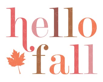 Hola Otoño SVG – Archivo de corte de hojas de otoño (Descarga digital)