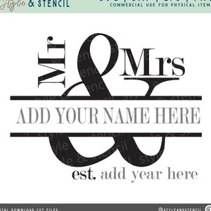 Mr and Mrs SVG - Split Monogram - Monogram SVG - Wedding Svg - Marriage Svg - Mr and Mrs Sign - Mr and Mrs - Wedding Signs - Monogram - Png