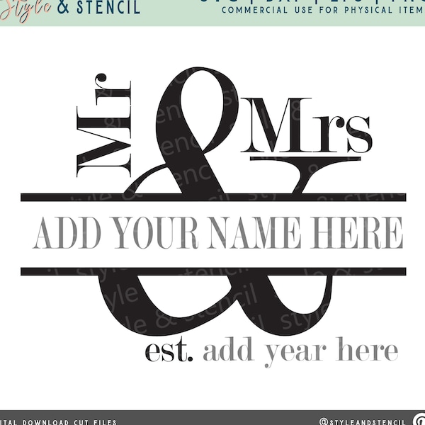 M. et Mme SVG - monogramme divisé - monogramme SVG - mariage Svg - mariage Svg - Mr et Mme signe - Mr et Mme - mariage signes - monogramme - Png