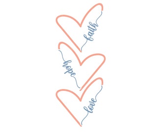 Faith Hope Love Heart SVG – Trendy Shirt Design (Digital Download)