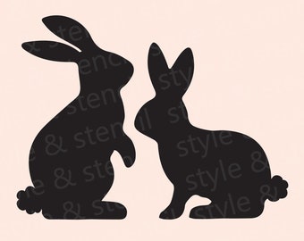 Silueta de conejito SVG / Clipart de conejo de Pascua (Descarga digital)