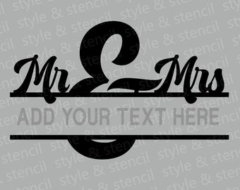 Mr and Mrs Split Monogram SVG – Wedding Sign Cut File