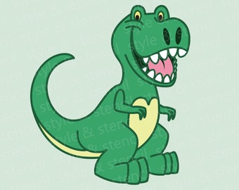 Cartoon Dinosaur SVG – T-Rex Birthday Shirt Design