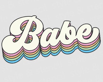 Retro Babe SVG – Valentine's Day, Sublimation Design (Digital Download)
