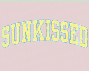 Sunkissed Varsity Font SVG – Distressed Summer Design (digital nedladdning)