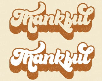 Retro Thankful SVG – Grateful, Blessed Sign (Digital Download)