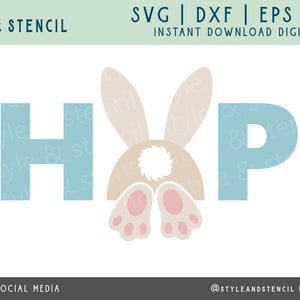 Bunny SVG - Easter SVG - Easter PNG - Happy Easter Svg - Easter Decorations - Easter Sign - Easter - Easter Wreath - Hop Svg - Easter Decor