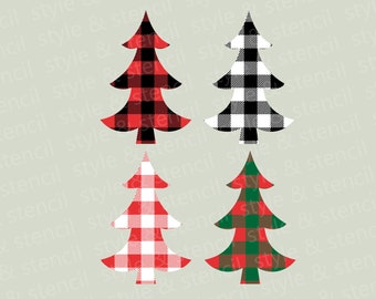 Buffalo Plaid Christmas Tree SVG – Holiday Decoration Cut Files