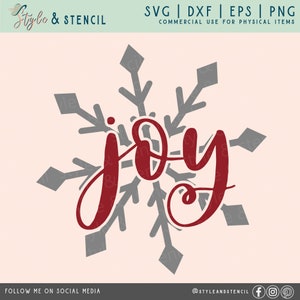 Joy SVG - Navidad SVG - Alegría - Feliz Navidad SVG - Joy Sign - Copo de nieve Svg - Corona de Navidad Svg - Decoraciones navideñas -Navidad Png