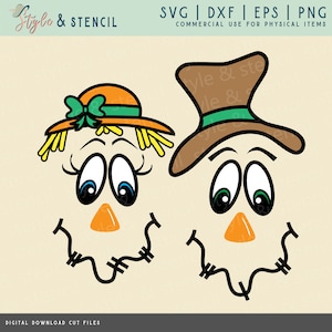 Scarecrow Face SVG - Scarecrow SVG - Fall Decor - Scarecrow Face - Fall Wreath - Fall - Scarecrow Decor - Scarecrow Couple - Fall SVG - Png