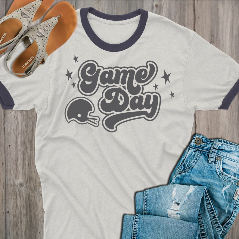Retro Football Game Day SVG – Fall Shirt Design (Digital Download) image 2