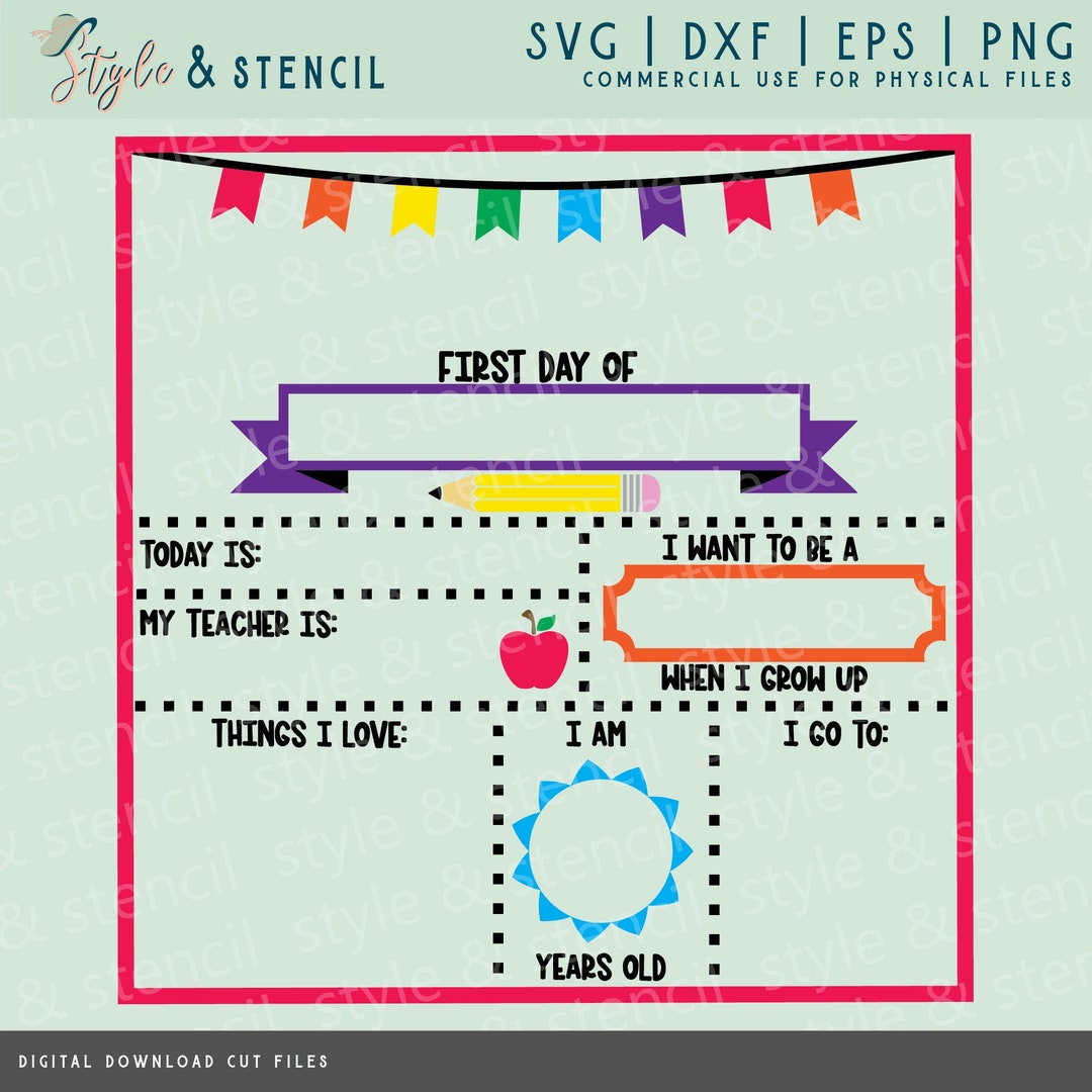 School Chalkboard Template First Day - School Chalkboard Template ...
