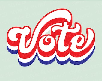 Retro Vote SVG – Election Patriotic Flag Design (Digital Download)