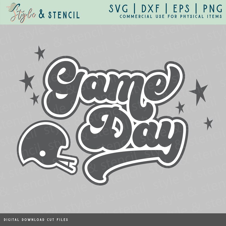Retro Football Game Day SVG – Fall Shirt Design (Digital Download) image 1