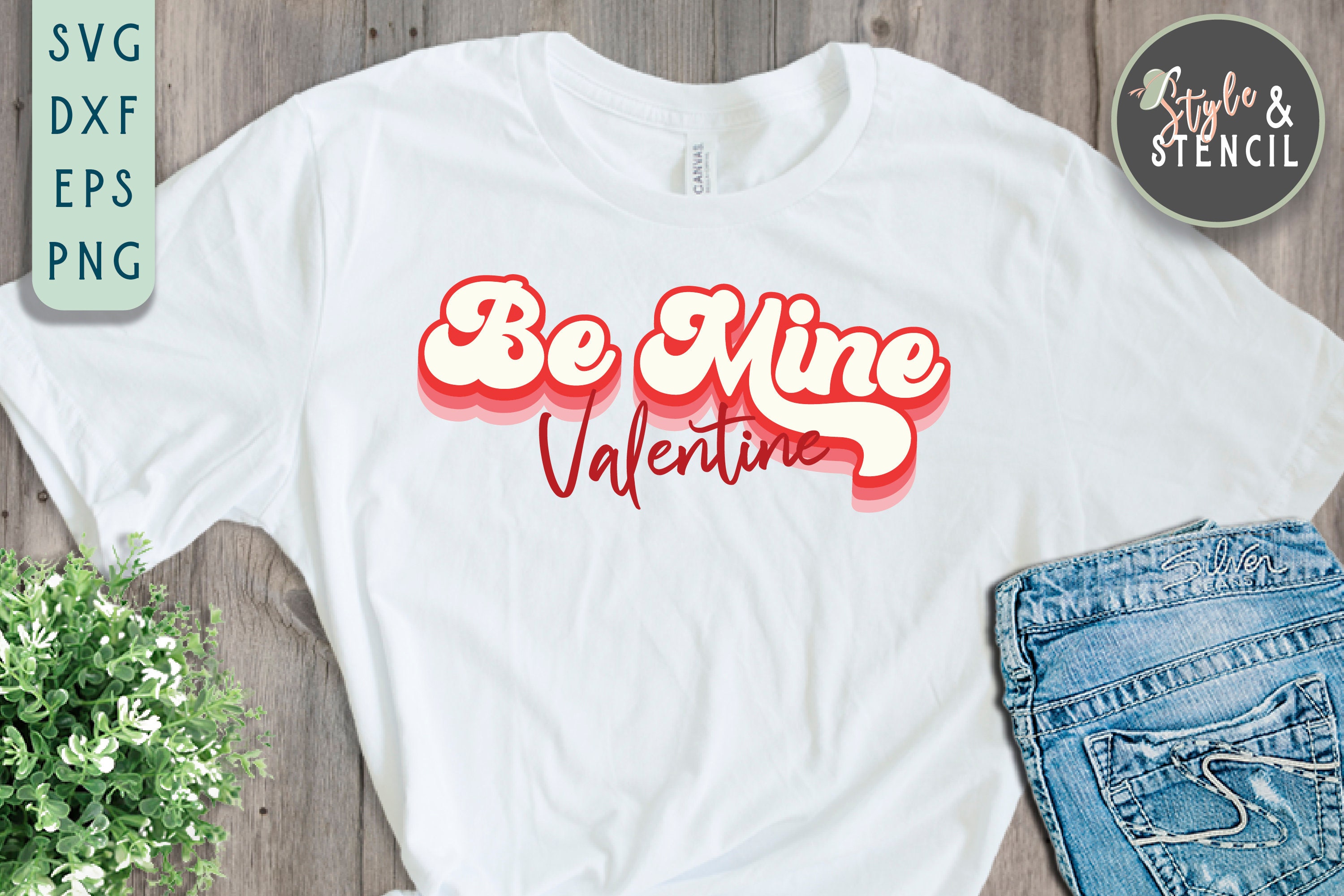 Retro Be Mine Valentine SVG – Valentines Day (png, Eps, Dxf) (digital ...