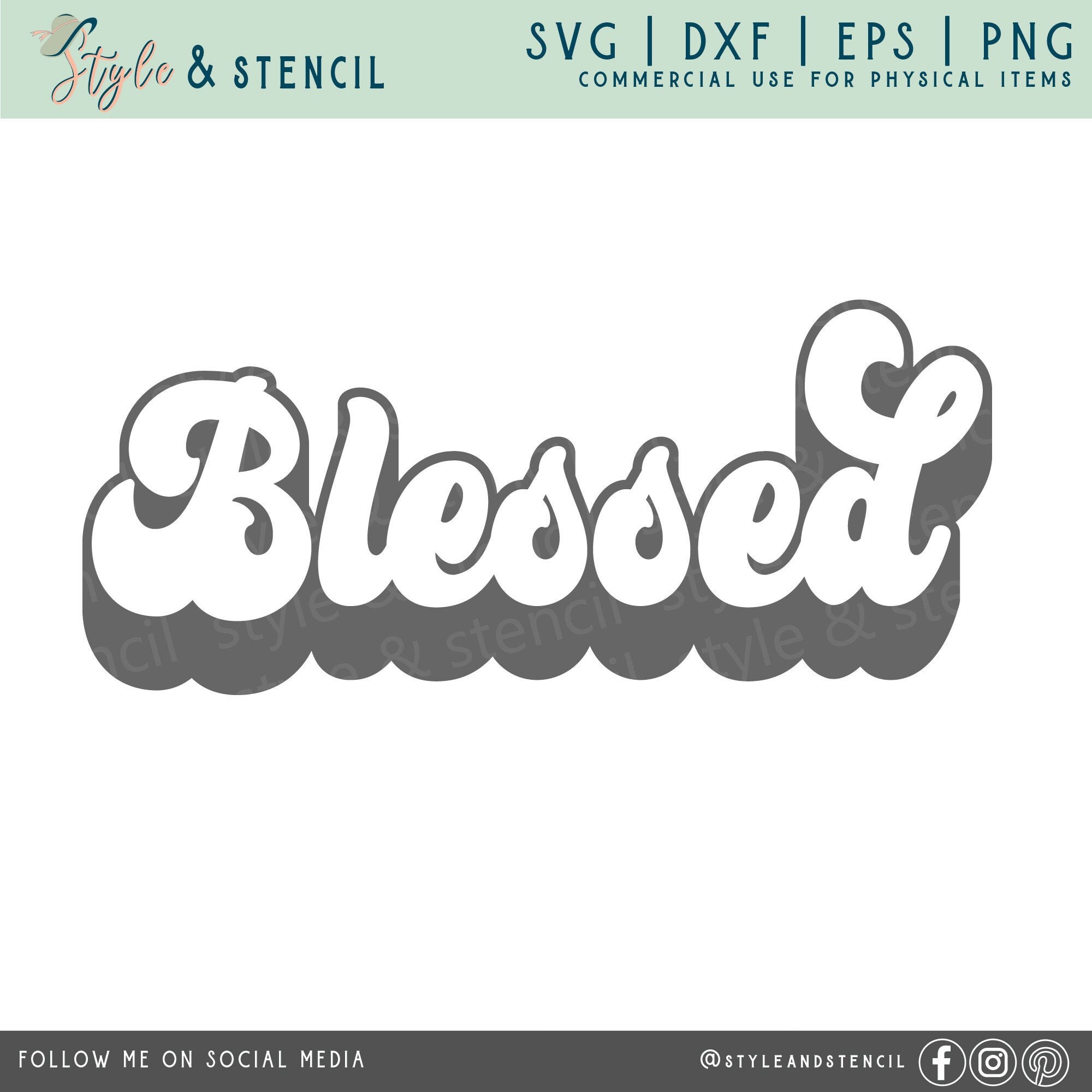 Download Blessed Svg Retro Font Svg Grateful Thankful Blessed Svg Etsy
