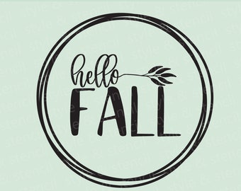 Hello Fall Circle SVG – Autumn Shirt Design (Digital Download)