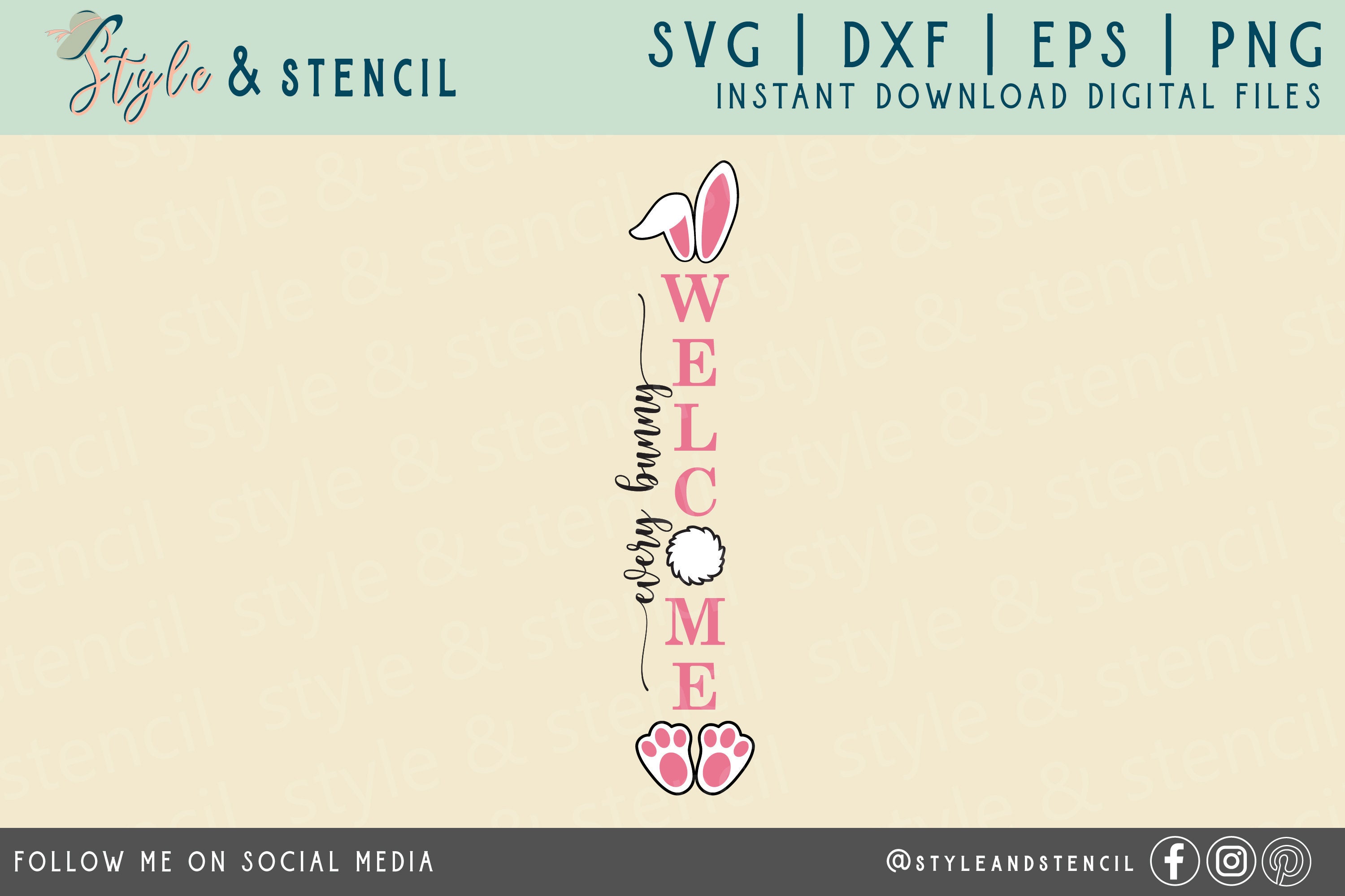 Easter Porch Sign SVG – Bunny Welcome Spring Decor (digital Download ...