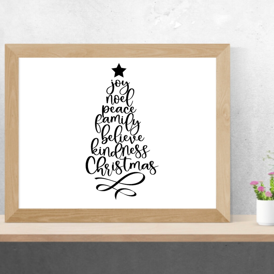 Christmas Tree SVG Word Art SVG Christmas Words SVG Etsy