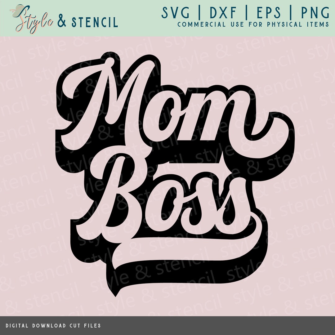 Mom Boss SVG – Retro Font, Girl Boss Clipart (digital Download) - Etsy
