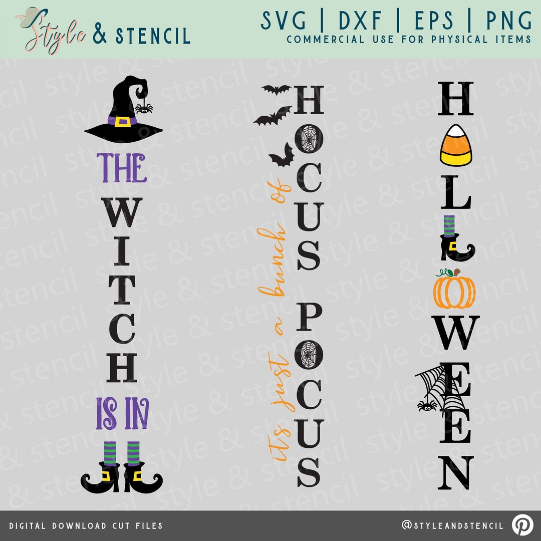 Halloween Porch Sign SVG – Witch, Hocus Pocus, Fall Decor (digital ...