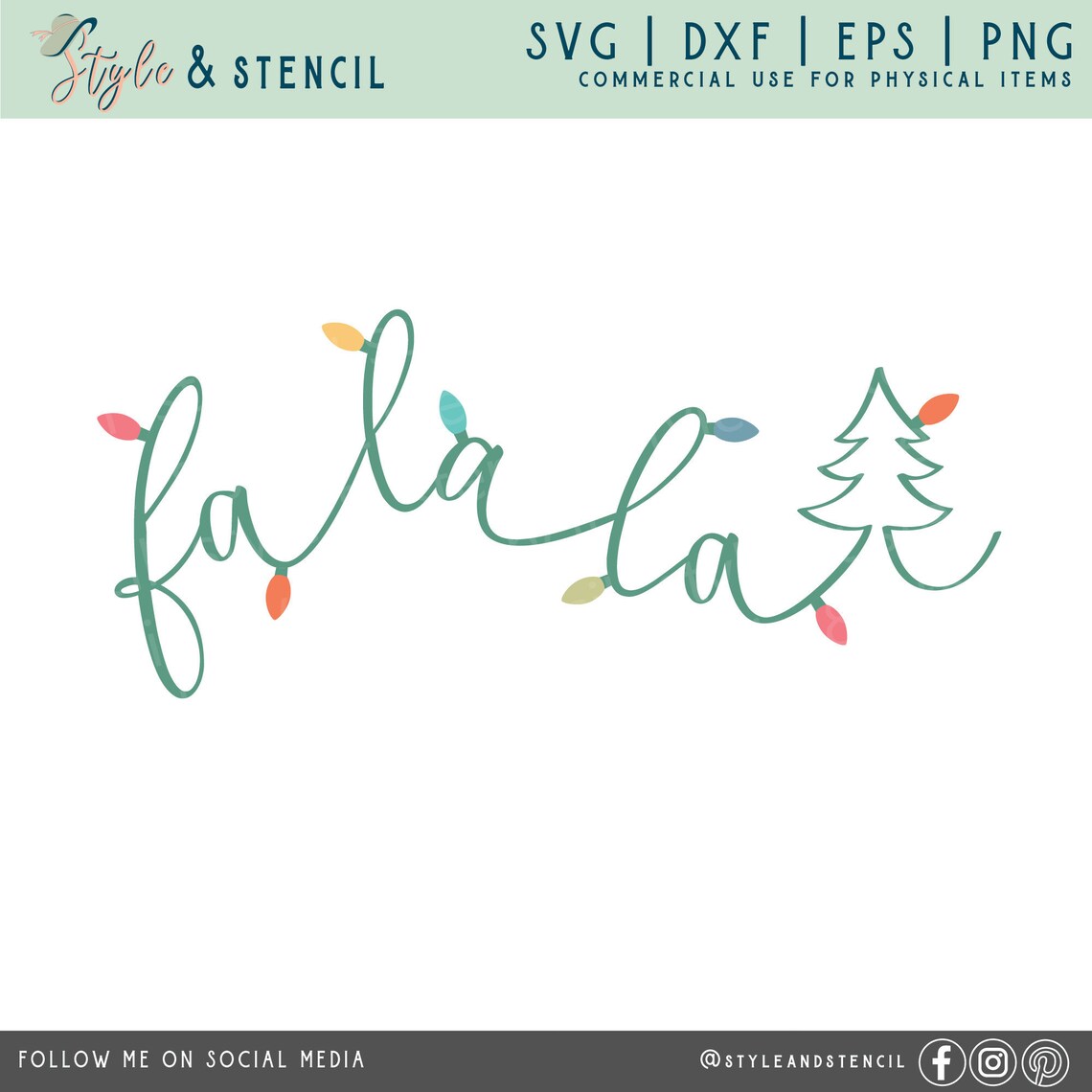 Fa La La SVG Christmas Lights SVG Christmas SVG Fa La La Etsy