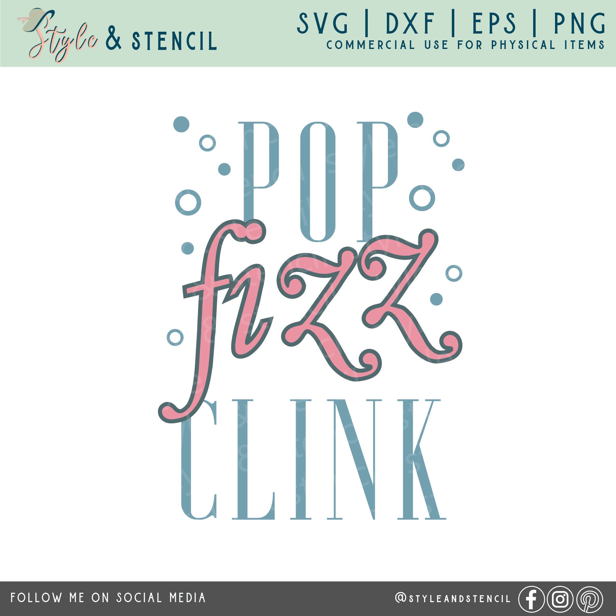 Pop Fizz Clink SVG Pop Fizz Clink Printable Happy New Year - Etsy