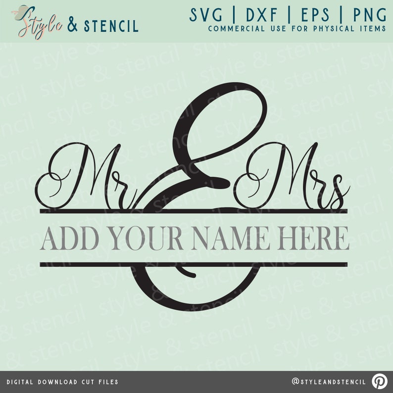 Download Mr and Mrs SVG Split Monogram Monogram SVG Wedding Svg | Etsy