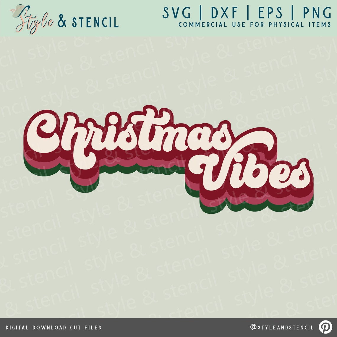 Christmas Vibes SVG Christmas SVG Retro Font Christmas | Etsy
