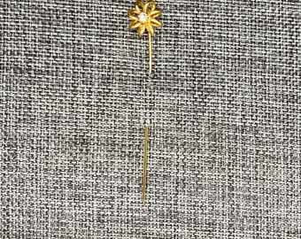 Vintage Spiral and Rhinestone Stick Pin